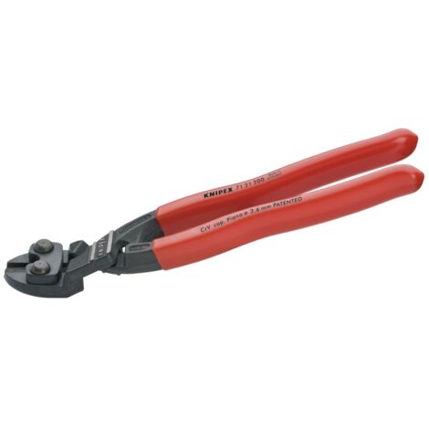 KNIPEX 71 21 200 CoBolt® Tronchese a doppia leva rivestiti in resina sintetica atramentata nera 200 mm