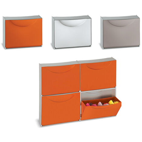 Idroweb – Scarpiera Terry Harmony Box tortora 51x19x39 cm – Mobile chiuso per spazi ridotti – Design elegante e funzionale – Per ingresso e soggiorno (1/6)