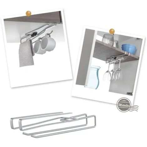Metaltex All In All In- sottoripiano Multiuso, Filo Ferro, Grigio Metallizzato, 8x28x6