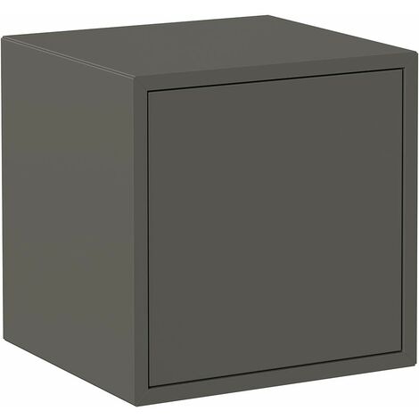 Iconico Home QBE Cubo da parete, con anta apertura a pressione, Ingresso, Soggiorno, Camera da letto, Cameretta ragazzi, Studio, 37,5x35xh37,5 cm, Grigio scuro