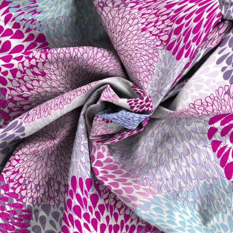 Drucon Set Copripiumino Floreale King Size - 3 Pezzi In Microfibra Morbida, Reversibile Rosa, 264x228 Cm + 2 Federe 50x91 Cm, Leggero Per Tutte Le Stagioni