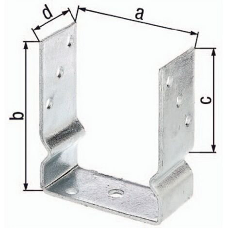 Alberts 217648 Supporto per palo a U, da avvitare o da inserire nel calcestruzzo, zincato a caldo, larghezza netta 121 mm