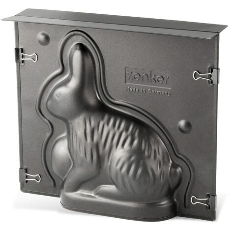 Zenker Stampo Tortiera 3D Coniglietto Pasquale 22,5x20cm in Acciaio Carbon Steel con Rivestimento Antiaderente (colore: nero), quantità: 1 pezzo Soggetto tematico per la Pasqua (1/5)