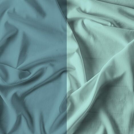 Italian Bed Linen Natural Color Parure Copri Piumino, 100% Cotone,  Ottanio/Verde Acqua, Singolo