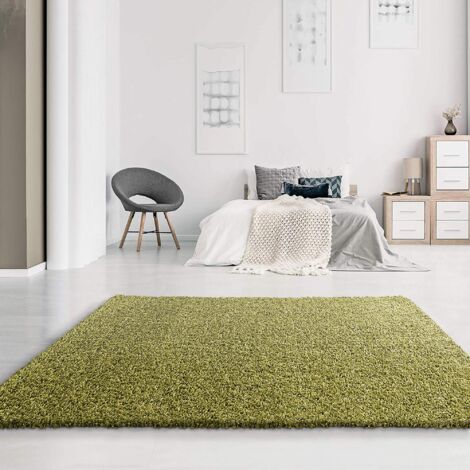 SANAT Tappeto per soggiorno verde chiaro, a pelo lungo, stile moderno,  dimensioni: 160 x 230 cm