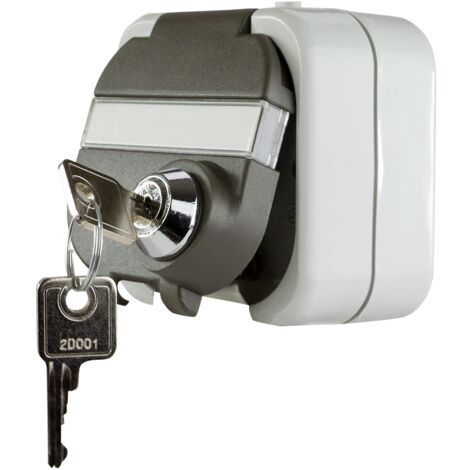 REV 0510224555 Presa da Parete con Serratura, IP44, a Polo Singolo, Grigio, Steckdose