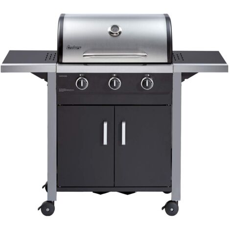 Enders Chicago Barbecue a Gas 3 fuochi, Grill BBQ da Esterno, Coperchio in acciaio inox a doppia parete con Termometro Integrato, Ripiani laterali richiudibili, per Balcone, Giardino 8937633