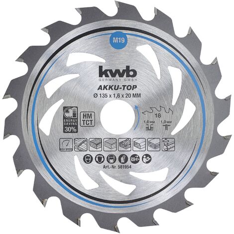 kwb 582357 Lama sega circolare, 140x12,75x2,4 18 denti per pannelli