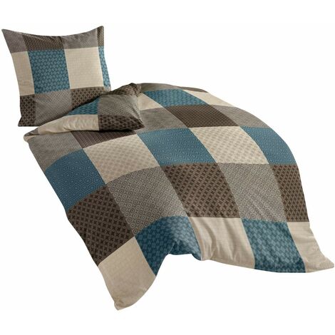 Biancheria da letto Bierbaum 6277, castoro pregiato, Made in Germany, moka 04, 155x220 + 80x80 cm, dimensioni comfort (1/3)