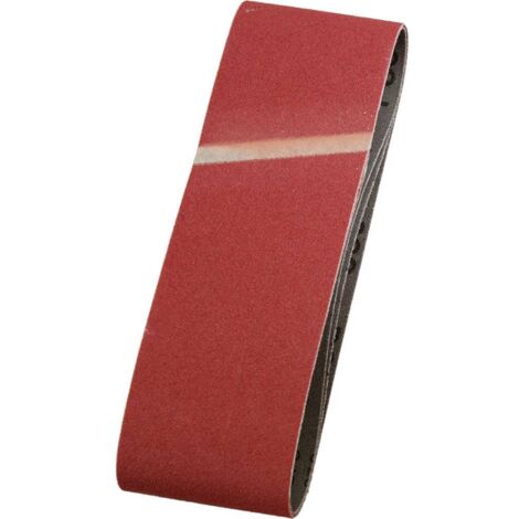 kwb 3x Nastro di levigatura in tessuto, 75 x 510 mm, K-80, Noble Corindone, per legno e metallo, carta vetrata per smerigliatrice a nastro / macinazione
