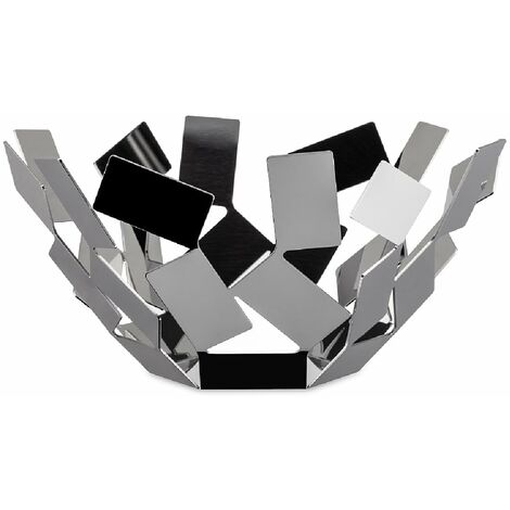 Alessi La Stanza dello Scirocco Fruttiera, Acciaio Inossidabile, Argento, 27.3x12.7x27.3 cm (1/5)