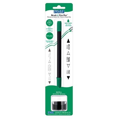 PME - Brush & Fine Pen - Penna Alimentare per Cake Design - Verde Scuro (1/3)