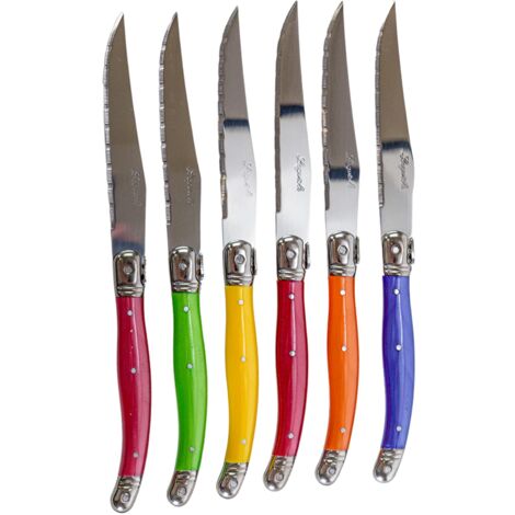 Laguiole I7209P6-NT Confezione di 6 coltelli da tavola 6 Colori Pastello (1/4)