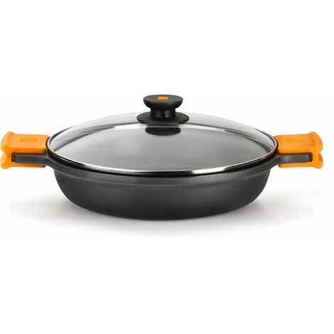 BRA Efficient Casseruola Bassa, Tegame Antiaderente Adatta per Ogni Tipo di Fornelli, Compresa Induzione, Alluminio, 30 cm (1/5)