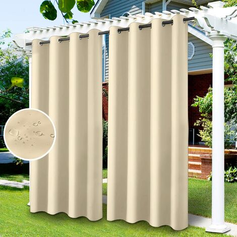 Tenda Gazebo Da Esterno Idrorepellente Resistente Impermeabile Antimuffa  Con Passanti E Bottoni Tenda Oscurante Giardino Balcone 150 x 270 Cm Beige