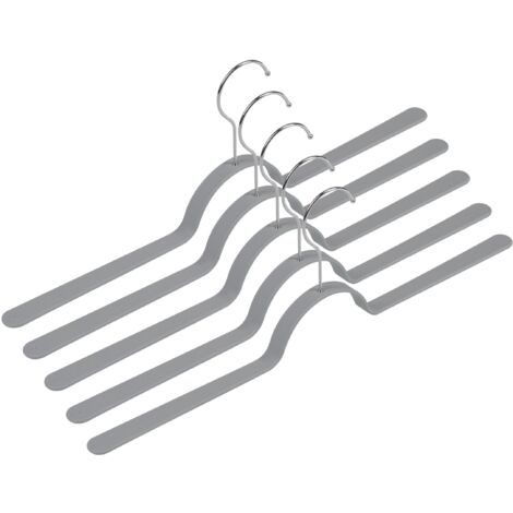 Set 50 Appendiabiti In Metallo Con Rivestimento Gomma - Antiscivolo, Salvaspazio - Nero