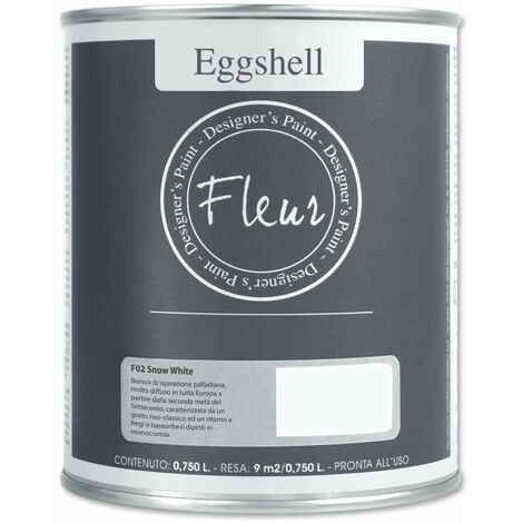 Fleur Designer'S Paint Fleur Eggshell Smalto Satinato Ad Alta Resistenza Per Mobili E Grandi Superfici - 0.75L - Snow White (1/4)