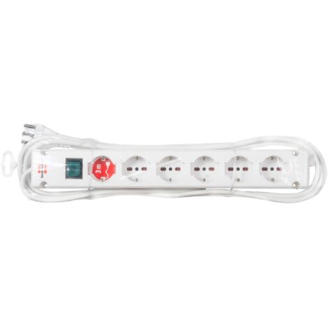 Ciabatta Multipresa 3 metri Brennenstuhl Bremounta  Ciabatta Elettrica con Interruttore e 6 Prese IT  Cavo 3 Metri H05VV-F 3G1,5  Multipresa da Parete con 4 punti di Supporto  Colore Bianco