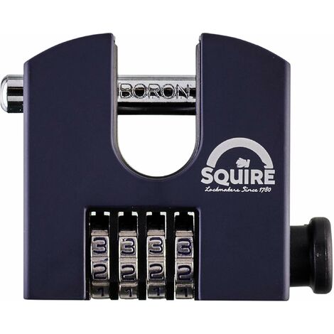 Squire Lucchetto Pesante (SHCB65) - Grillo rotante più duro - Lucchetto a blocco con combinazione a 4 ruote - Acciaio legato per resistenza alla corrosione - Serratura resistente alle intemperie per c