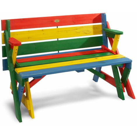 HABAU 687 - Panchina da Picnic per Bambini, 2 in 1, Multicolore