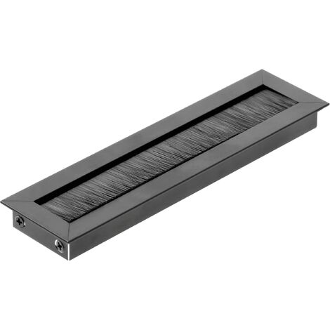 GTV - Passacavo Merida - ingresso cavi, uscita cavi, rettangolare, organizzazione dei cavi per il passaggio dei cavi dei mobili/progettata per l'installazione sul piano di lavoro/nera (1/5)