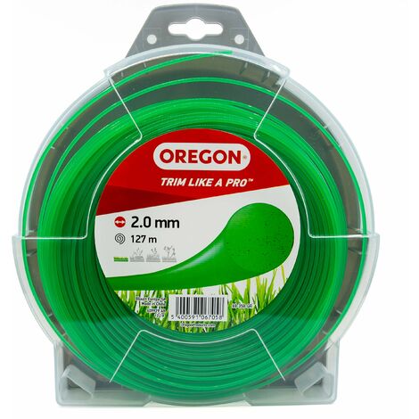 Oregon Filo per Decespugliatore - Filo in Nylon Tondo di Ricambio Universale per Tagliabordi e Decespugliatori Ideale per Giardinaggio e Fai da Te - Bobina da 2 mm x 127 m, Colore Verde (69-358-GR) (1/4)