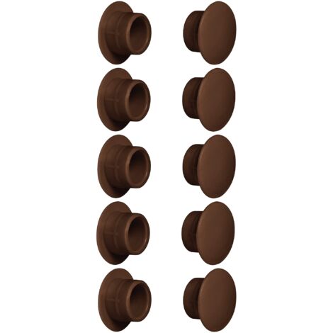 cyclingcolors 10x tappo chiusura plastica nero bianco grigio marrone mobili inserto cappuccio copriforo fori (Ø15mm/marrone scuro RAL8014)