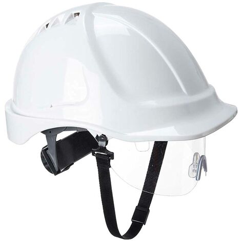 Portwest PW55WHR Casco Endurance con Visiera, Bianco