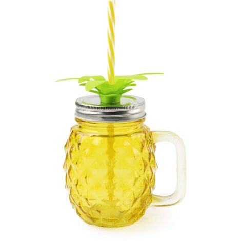 Excelsa Tropical Bicchiere/Mug con Cannuccia, Vetro (1/4)