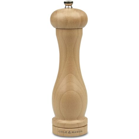 Cole & Mason HA0825P Beech Capstan Macina Sale, Legna Leggera, Precision+, Macinatura Regolabile, Legno di Faggio Naturale, 200mm, Include 1 x Mulino (1/5)