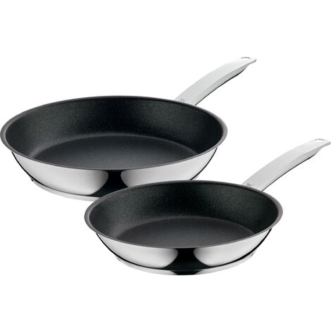 WMF Permadur Advance - Set di 2 padelle da 28 + 24 cm, in acciaio INOX Cromargan, resistente al forno