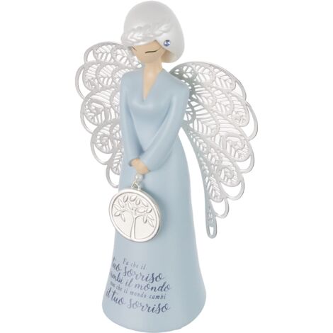 YOU ARE AN ANGEL ALF003I Fa Che Il Tuo Sorriso Cambi Il Mondo, Non Che Il Mondo Cambi Il Tuo Sorriso Angelo, 17 cm (1/3)