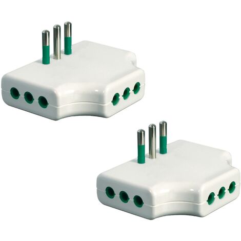 Adattatore Presa Multipla 3 In 1 Con Spina Piatta Girevole 180° Per Europa/USA