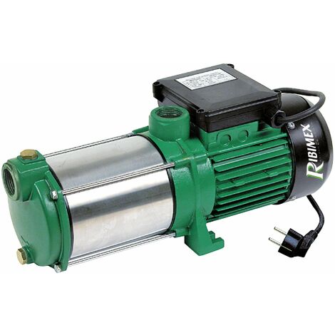 Ribimex Pompa di Superficie Autoadescante Multicellulare 5 Turbine, 1450 W, Portata 5400 L/h, Prevalenza 55 m, Aspirazione Fino a 7 m, Corpo in Inox, Ideale per Pressurizzazione e Irrigazione - PRMCA5