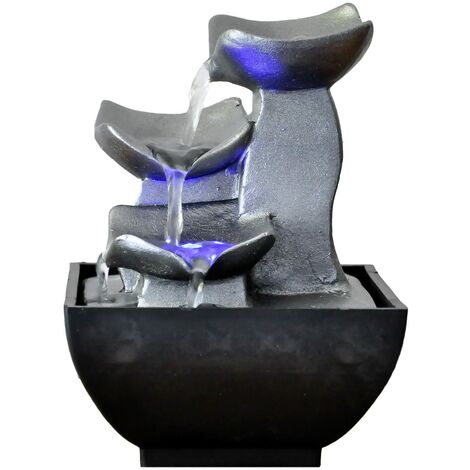 Zen Light - Fontana Nature Boro, resina, argento, 13 x 13 x 17 cm