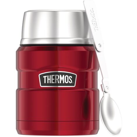 Thermos Stainless King Food Jar 0,47 l, Contenitore Termico in Acciaio Inox con Cucchiaio, Caldo per 6 Ore/Freddo 24 Ore, Assolutamente ermetico per zuppe, Cereali, Contenitore Termico per Cibo, (1/5)