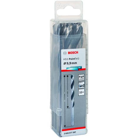 Trapano a spirale in metallo HSS PointTeQ, DIN 338, 9,9 mm, confezione da 10