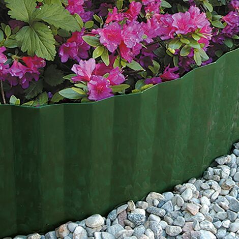 Bordura dritta IO in plastica riciclata nera per giardino Alubord altezza 10 cm Alubord