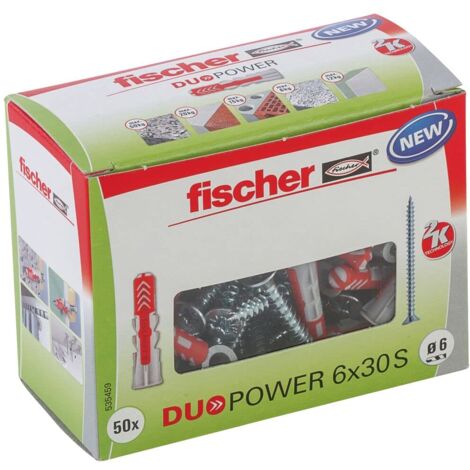 Confezione da 50 tasselli DUOPOWER 6x30 S fai da te FISCHER