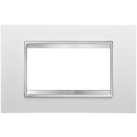 GEWISS - GW16204TB - Placca Lux - In Tecnopolimero - 4 Posti - Bianco Latte - Serie Chorus (1/2)