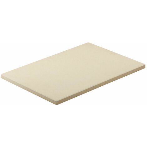 RÖSLE Pietra refrattaria rettangolare per pizza, in cordierite di alta qualità per la cottura di pizze, focacce, pane, ecc. per il barbecue o per il forno, manici in acciaio cromato, 42 x 30 cm (1/5)