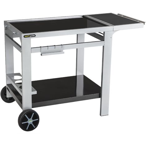 Cook'in garden - Carrello Media 80 - Carrello con Piano di Lavoro - Mobile su Ruote Facile da Spostare, Porta-Bottiglie - Supporto per Plancha o Barbecue