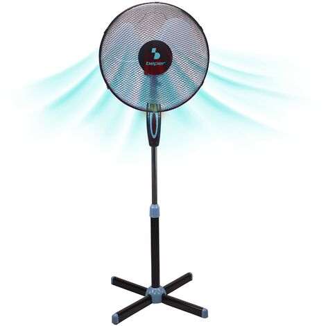 Ventilatore A Piantana Beper 40 Cm - 3 Velocità, Oscillazione, Inclinazione Regolabile, Nero, 35W - Foto 7
