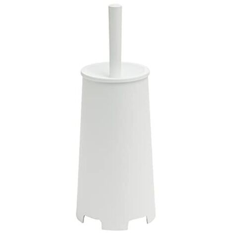 Gedy G-Oscar WC da appoggio Colore Bianco Lucido, 35X13X13 CM Peso 0,396 kg, scopino Bagno con setole Realizzato con Resine termoplastiche, Anni di Garanzia 2, Design R&S, Unica (1/4)