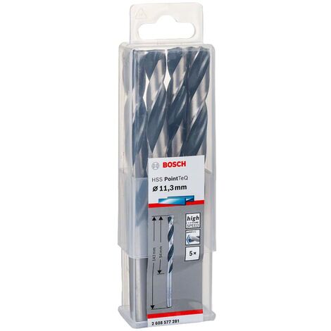 Trapano a spirale in metallo HSS PointTeQ, DIN 338, 11,3 mm, confezione da 5