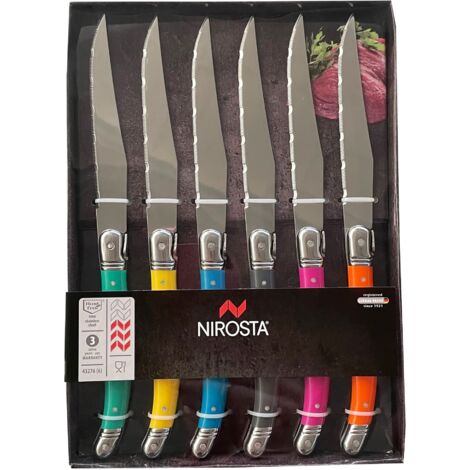 Pintinox Catarì Smart Set 6 Coltelli Per Pizza, Lama In Acciaio Inox 10 Cm, Manico Rivettato, Qualità Professionale