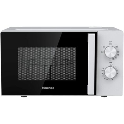 HiSense Forno a microonde H20MOWP1HG con funzione grill e controllo meccanico, capacità 20 l, potenza 700 watt su 5 livelli, colore Bianco