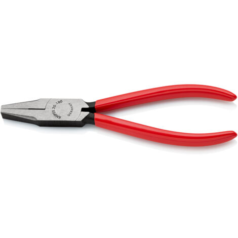 KNIPEX 20 01 180 Pinza per meccanica a becchi piatti diritti rivestiti in resina sintetica atramentata nera 180 mm
