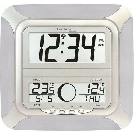 Technoline Orologio Da Parete Radio Nero, 30 Cm, Fuso Orario Europa 92353060 - Foto 5