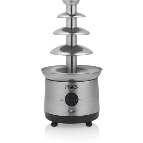 Princess Fontana di cioccolato XXL – 4 piani in acciaio – Mantenimento in caldo – 190 W – 1,1 L – senza PFOA e BPA – argento – 292999